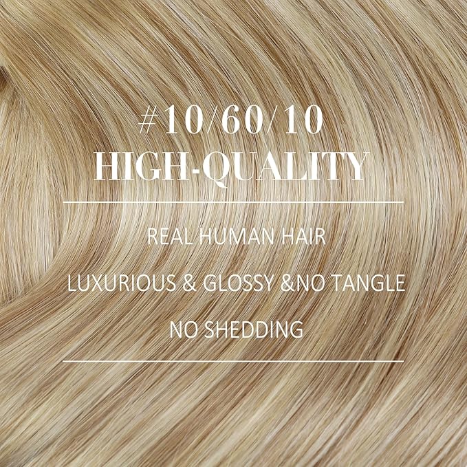 YoungSee Clip in Human Hair Extensions Blonde Balayage Human Hair Clip in Extensions Golden Brown Mix Platinum Blonde Clips in Hair Extensions Real Human Hair for Woman 18inch 120g