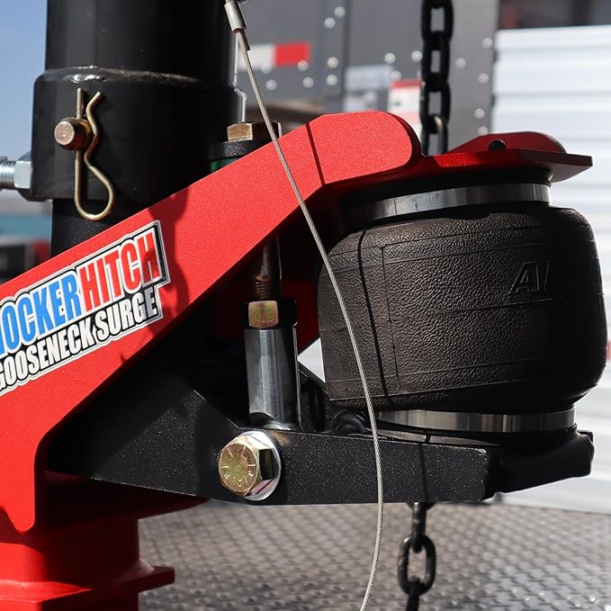 Shocker 30K Gooseneck Surge Air Hitch & Shift Lock Coupler for 2-5/16" Ball, 3.5" Square Blank No Pin