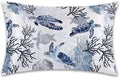Nautical Turtle and Corals Satin Pillow Case Queen Size,Soft Pillowcases for Hair and Skin Similar to Silk,Pillowcases with Hidden Zipper Bedding Accessories,20X30 Inches,1 Pack