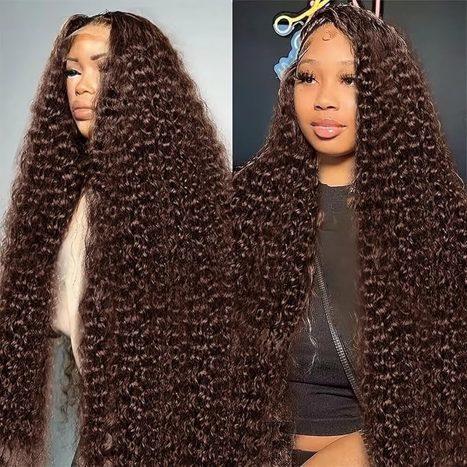 250% Density Deep Wave Human Hair Wig 13x6 Mongolian Lace Front Deep Curly Lace Front Wigs Human Hair Pre Plucked Deep Wave Frontal wig For Black Women Full And Thick (18Inch, 13x6 Wig)
