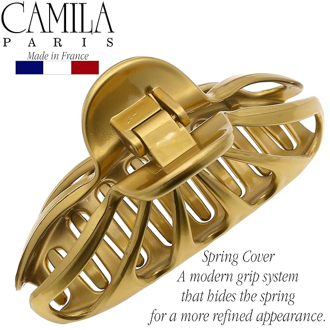 Camila Paris CP3055 2PK French Hair Clip for Women Thick Hair for Long Curly Wavy Hair, Girls Hair Claw Clips Fashion Styling Hair Accessories for Women, Strong Hold No Slip Grip, Made in France
