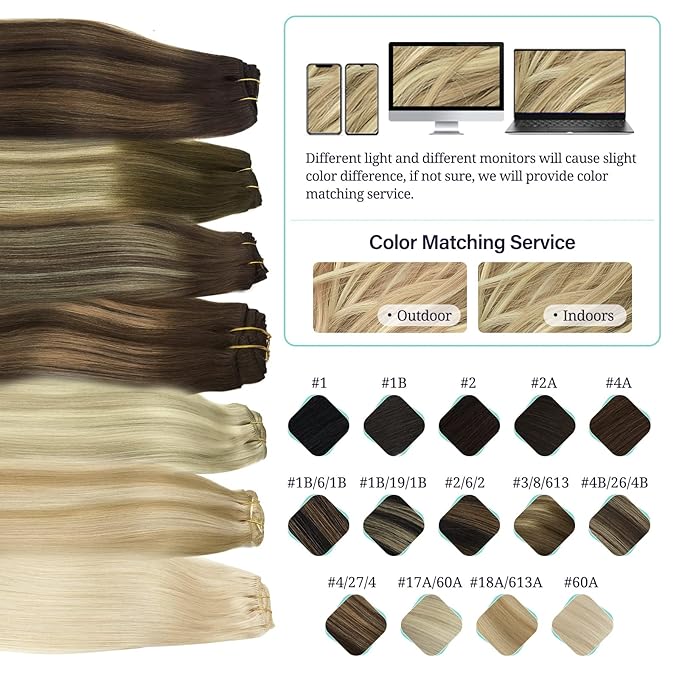 DOORES Clip in Hair Extensions, Light Blonde Highlighted Golden Blonde 150g 9pcs 24 Inch, Real Human Hair Clip ins Remy Clip In Hair Extensions Natural Silky Straight