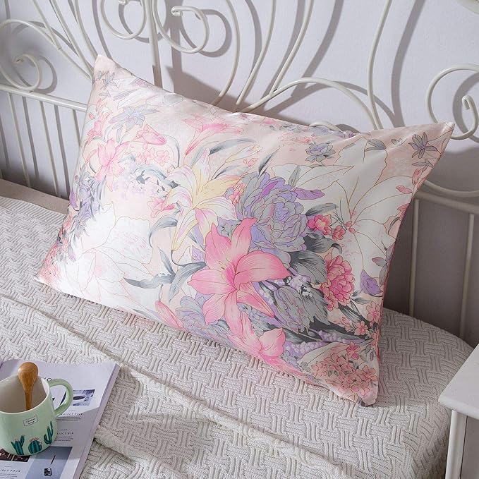 SLPBABY Silk Pillowcase for Hair and Skin with Hidden Zipper Print (King, Pattern15)
