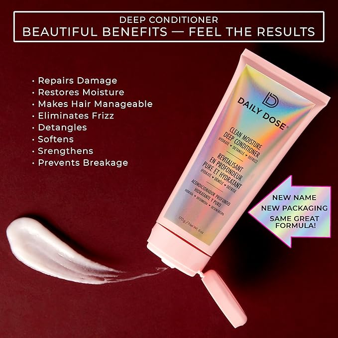 DAILY DOSE Award-Winning Moisture Duo – Leave-In Conditioner Detangler Spray + Deep Conditioning Hair Mask – Hydrates, Restores, and Smooths Dry, Damaged, Color-Treated Hair for All Hair Types