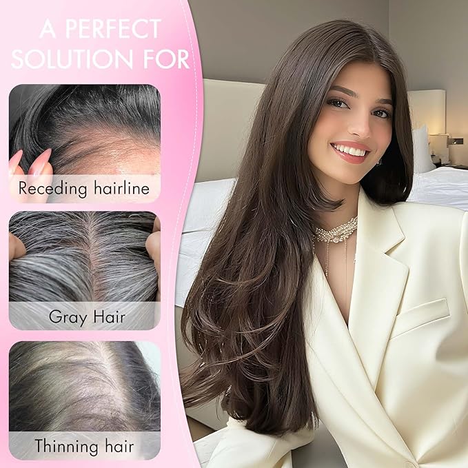 Isaic 24 Inch Synthetic Hair Toppers for Women with Thinning Hair, Clip In Crown Topper Hair Extensions with Adjustable Bandage, Layered Wiglet for Natural Coverage (Copper)
