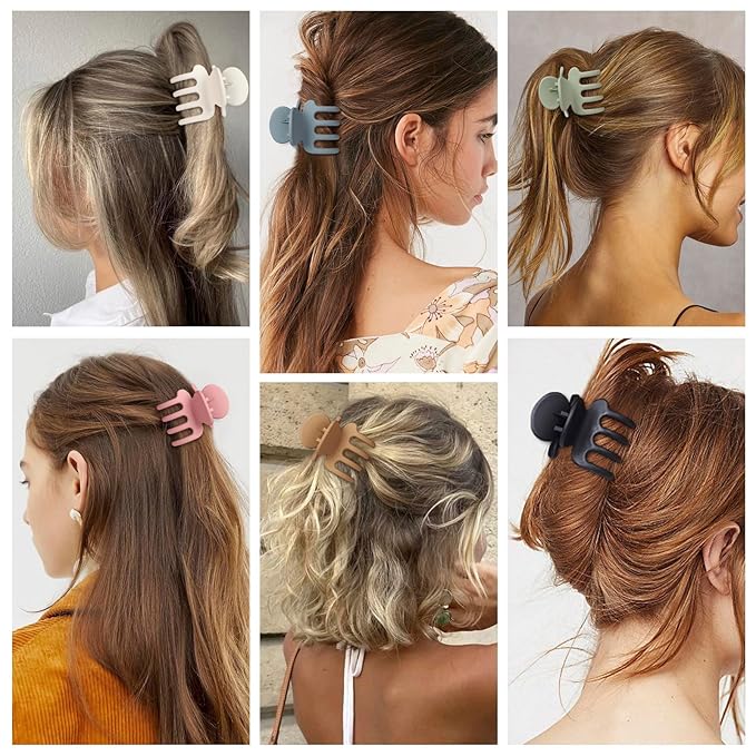 6 Pcs Hair Clips Small Claw Clips for Thin Hair Medium Matte Non-slip Hair Accessories for Women and Girls (Colorful)