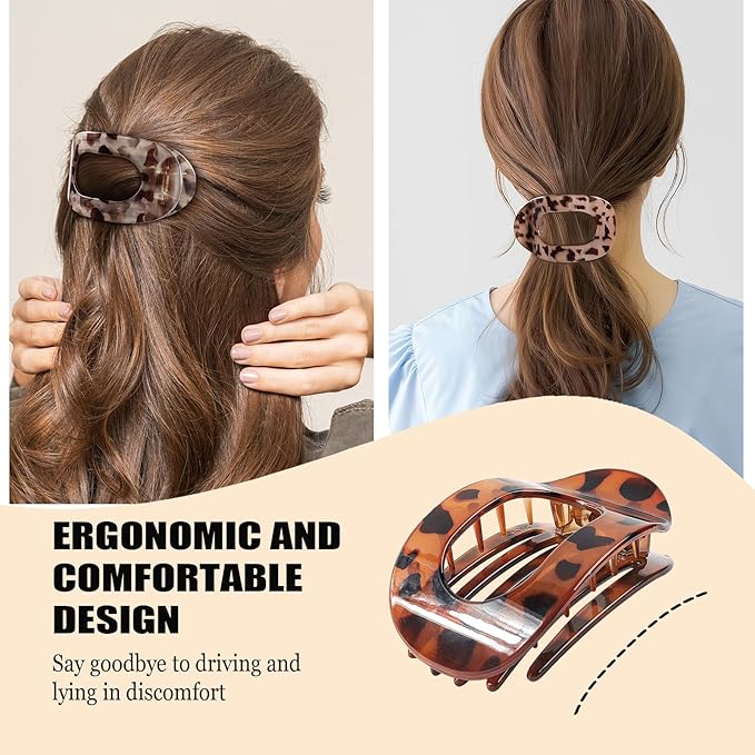 Hair Clips Flat claw clips for women,Non Slip Hair Claw Clips for thick hair and thin hair, French ergonomic hair accessories Set