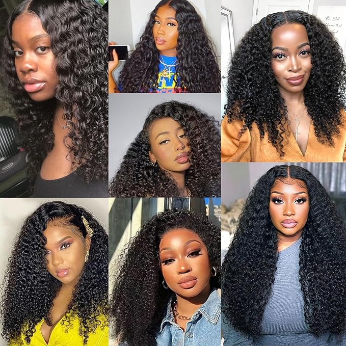 Seamless Curly Clip in Hair Extensions Real Human Hair Brazilian Virgin Human Hair Clip in Extensions 8Pcs Seamless Clip ins for Black Women with 18Clips PU Skin Weft 120g 20inch Natural Black