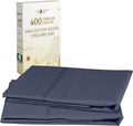 California Design Den Standard Queen Size Pillowcase Set - 400 Thread Count, 100% Cotton Sateen, Set of 2 Pillow Covers, Soft and Breathable - Indigo Dusty Blue