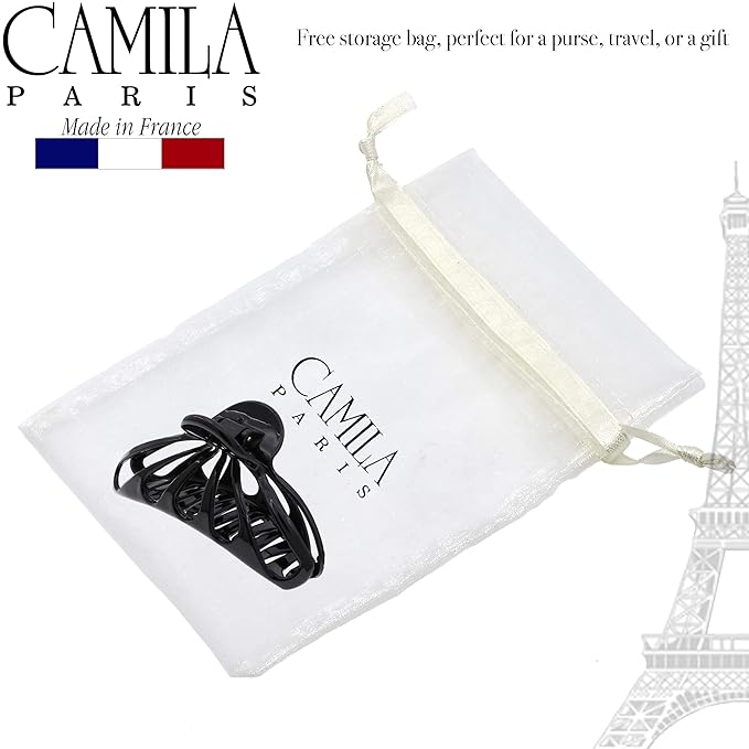 Camila Paris CP3053 2PK French Hair Clip for Women Thick Hair for Long Curly Wavy Hair, Girls Hair Claw Clips Fashion Styling Hair Accessories for Women, Strong Hold No Slip Grip, Made in France
