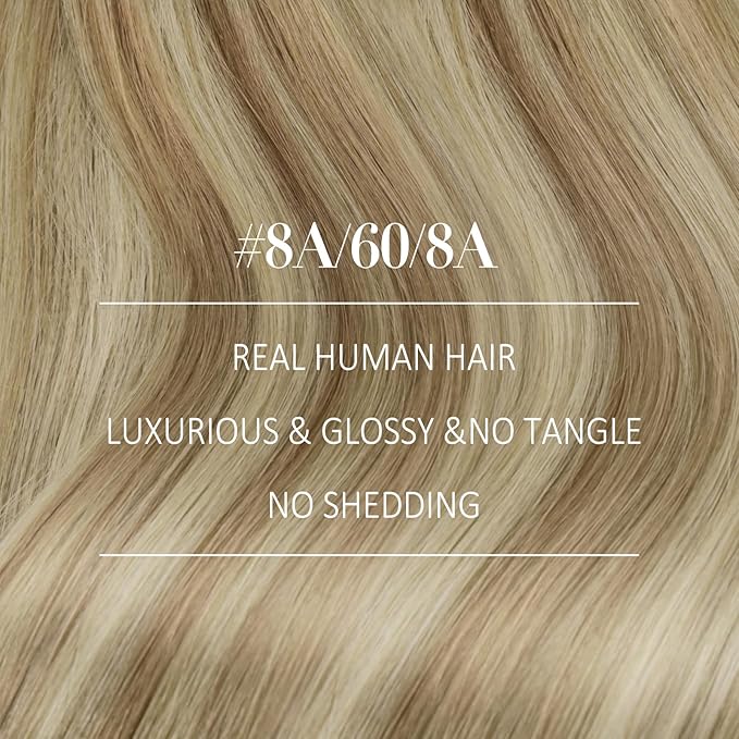 YoungSee 100G Weft Hair Extensions Balayage Sew in Hair Extensions Light Brown Mix Platinum Blonde Balayage Straight Human Hair Weft Extensions for Short Hair 14Inch