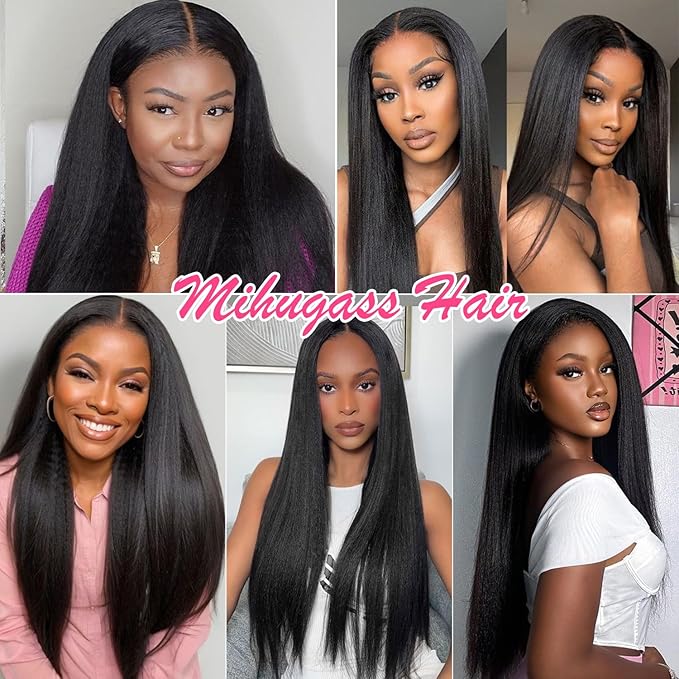 18 Inch Yaki-Straight Clip in Hair Extensions Real Human Hair Affordable Yaki Straight Clip in Human Hair Extensions Brazilian Virgin Hair clip on Hair 18Clips Per Set 120G