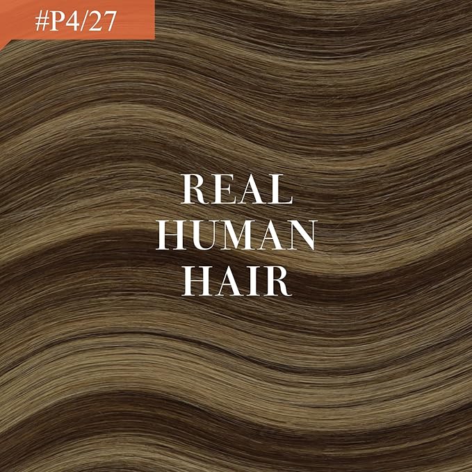 Ve Sunny Hair Extensions Ponytail Real Human Hair 80G Wrap Around Clip in Ponytail Hair Extensions Straight Extensions Human Hair for Women Medium Brown Highlighted Caramel Blonde 14inch