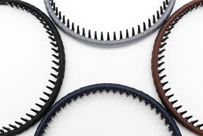 Fashion hair Accessories Hair band headbands for women/Girls Non-slip hairband Comfy Hair Hoop Resin teeth Comb (4 Colors)