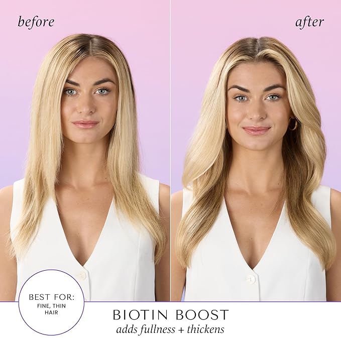HASK Biotin Boost Thickening Shampoo + Conditioner Set | Adds Fullness, Strengthens, Volumizes, Sulfate-Free, Paraben-Free, Gluten-Free, Color Safe | 12oz each