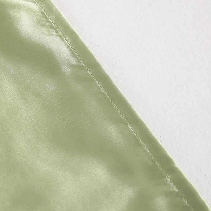NTBAY 12 Pack Satin Queen Pillowcases for Hair and Skin, Luxurious and Silky Pillow Cases with Envelope Closure, 20 x 30 Inches, Sage Green