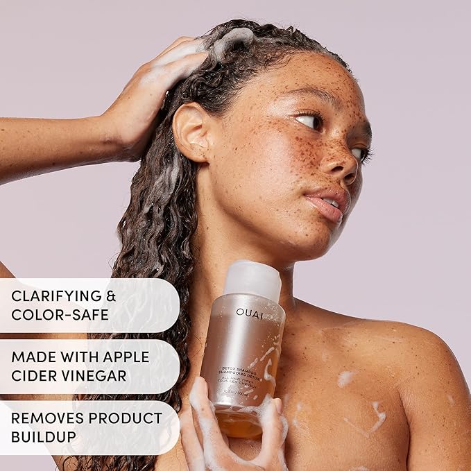 OUAI Detox Shampoo & Fine Hair Conditioner Bundle - Clarifying Shampoo for Build Up, Dirt, Oil, Product and Hard Water & Volumizing Conditioner for Fine Hair (2 Count)