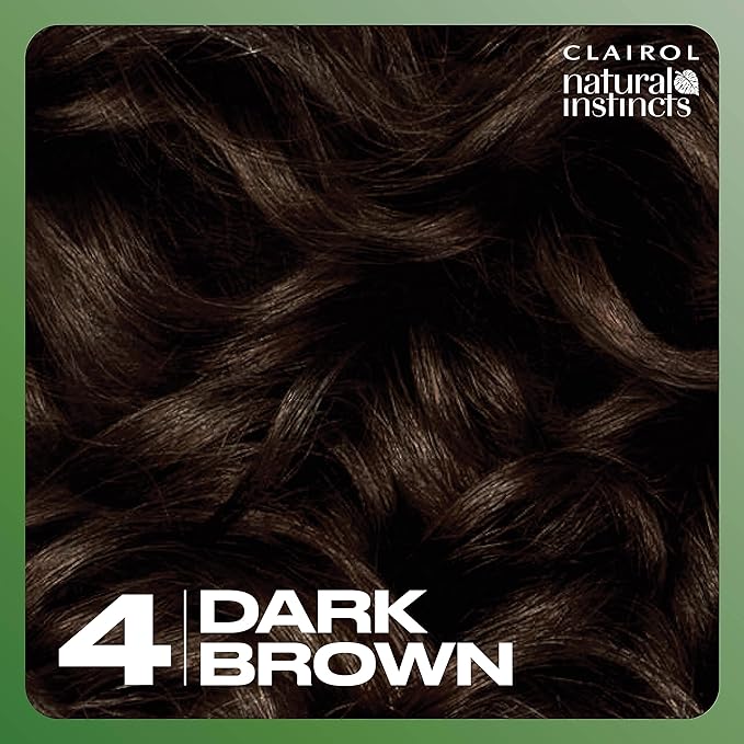 Clairol Natural Instincts Demi-Permanent Hair Dye, 4 Dark Brown Hair Color, Pack of 1