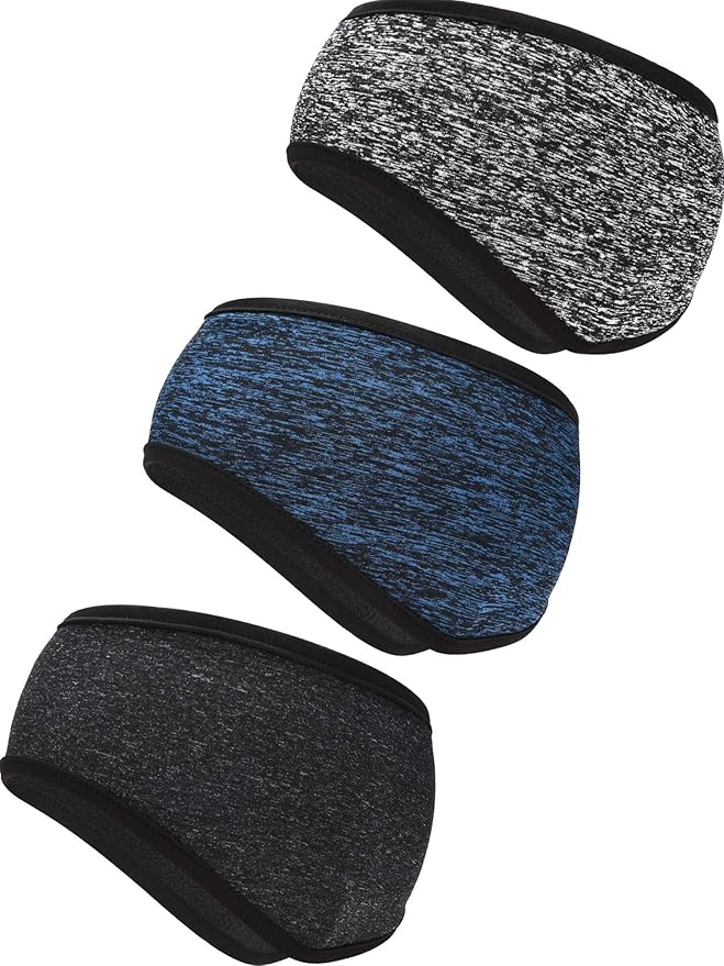 Blulu 3 Pcs Fleece Ear Warmers for Men Women Headband Cover Ear Muffs for Cold Weather Winter Running Cycling Ski