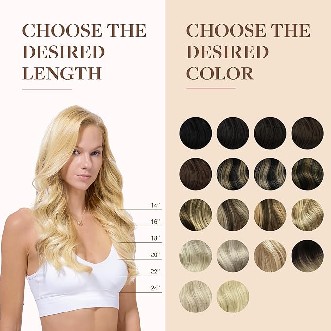 GOO GOO Clip in Hair Extensions Real Human Hair, Remy Human Hair Extensions Clip ins for Women, Natural Human Hair, 24inch 160g 7Pcs, 613R Bleach Blonde