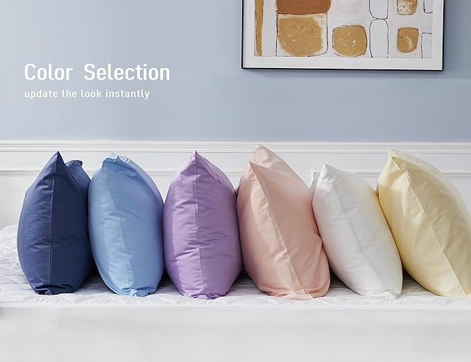 Sunflower Queen Pillowcases Set of 2, 100% Cotton Queen Pillow Cases 2, 20×30 inches Ash, Soft and Breathable