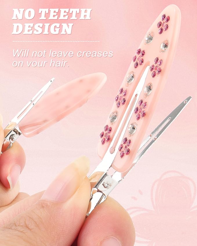 HAIMEIKANG 6 PCs Acrylic Creaseless Hair Clips for Women - No Crease No Bend Hair Clip Makeup Bangs Clips for Women and Girls Flat Hair Clips for Hair Styling