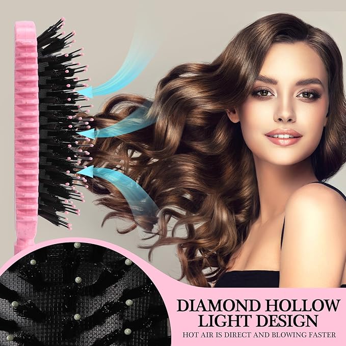Curl Defining Brush Pink, Volume Curly Hair Brush for Effortlessly Detangling Shaping and Styling Women's Curls, Waves & Coils, Curly Hair Products, Reduce Frizz