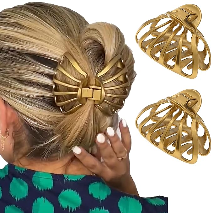 Camila Paris CP3052 2PK French Octopus Hair Clip for Women for Thick Volume Hair, Girls Hair Claw Clips Jaw Fashion Durable Styling Hair Accessories for Women, Strong Hold No Slip Grip, Made in France