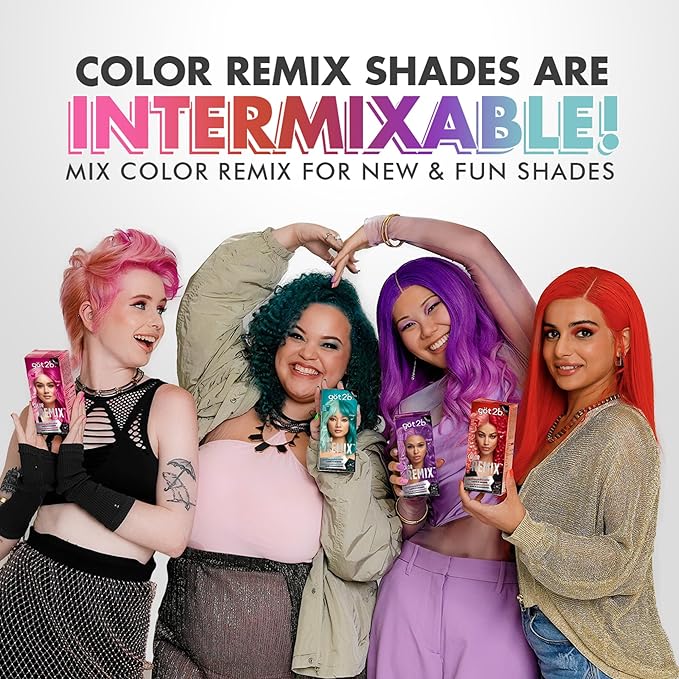 Got2b Color Remix, Customizable Semi-Permanent Hair Color, 097 Peacock Teal