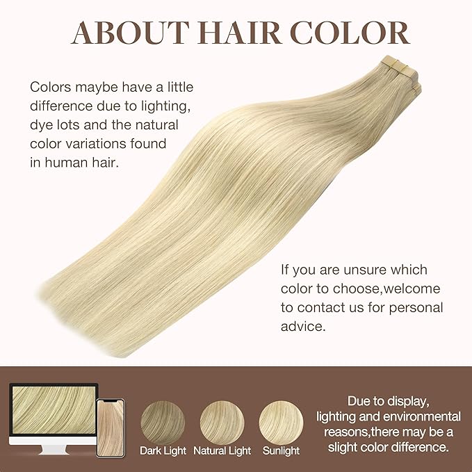 GOO GOO Tape in Hair Extensions Human Hair, 18ET90A Natural Blonde Balayage, 16inch 100g 40pcs, Skin Weft Seamless Invisible, Silky Straight with Thick Ends, Remy Human Hair