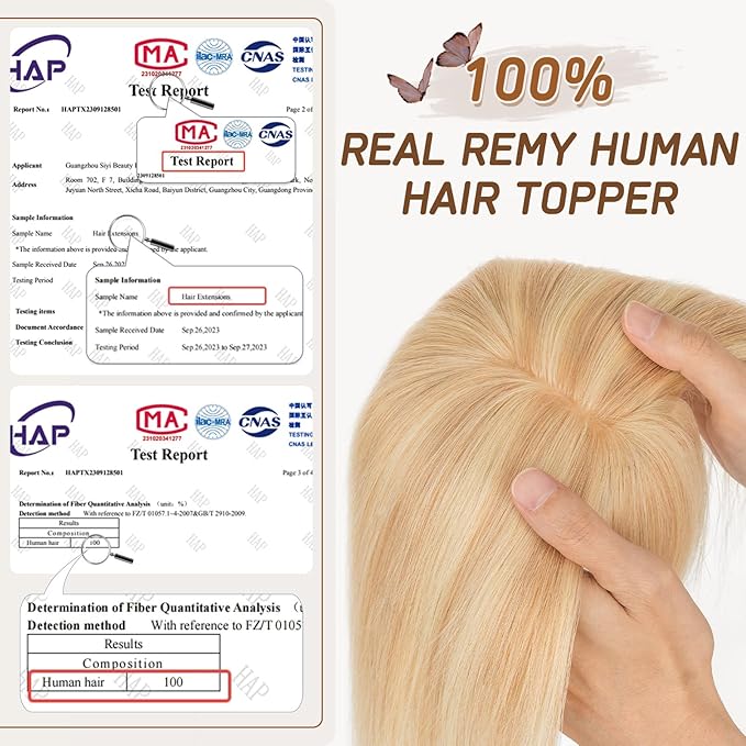 Rich Choices Real Human Hair Toppers for Women With Bang 100% Remy Human Hair Topper for Thinning Hair Clip in Silk Base Hair Topper 16 Inch #18P613 Ash Blonde Mix Bleach Blonde