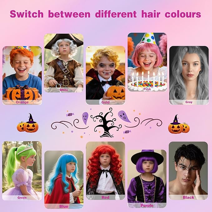 Pink Temporary Hair Color Spray for Kids, Silver Instant Colored Hair Dye Alternative for Boys Girls Teens Men Women, Quick Styling for Party Christmas Halloween, Disposable Washable, 150ml