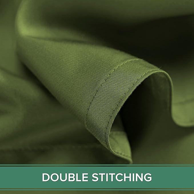 King Pillowcases by Pure Bamboo, Genuine 100% Organic Viscose Derived from Bamboo, Luxuriously Soft & Cooling, Double Stitching, Envelope Closure (2 King Pillowcases, Pesto)