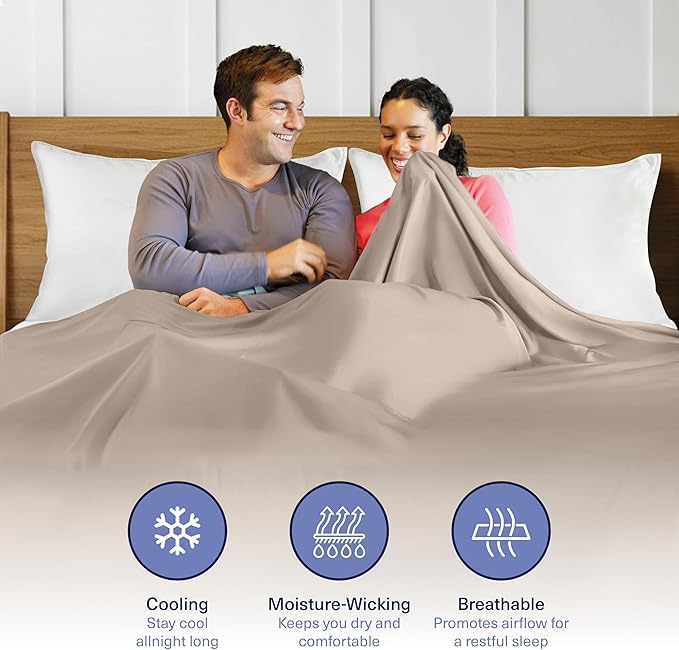 Kickoff Viscose Bamboo Pillowcase, Queen, Set of 2, 100% Organic Hidden Zippered Viscose Bamboo Pillow Case Queen Size, Cooling Pillow Cover for Hot Sleepers (20"x30", Snow White)