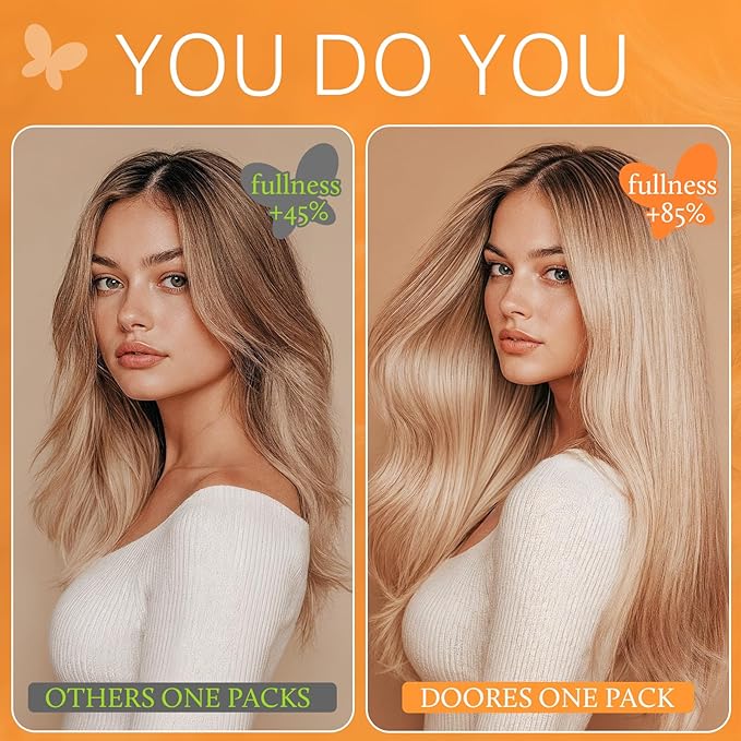 DOORES Clip in Hair Extensions, Light Ash Brown 22 Inch 7pcs 120g, Human Hair Extensions Real Hair Extensions Remy Natural Human Hair Extensions Silky Straight Thick Hair