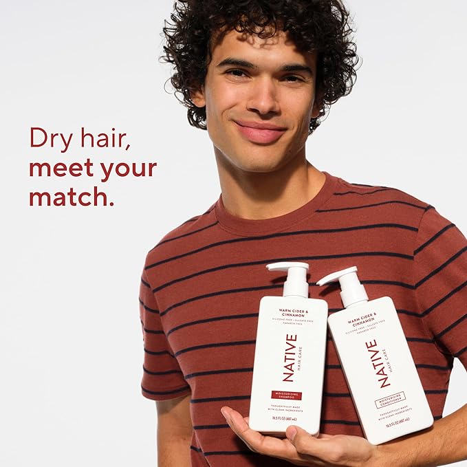 Native Warm Cider & Cinnamon Shampoo and Conditioner Contain Naturally Derived Ingredients | All Hair Types, Color & Treated, Fine to Dry Damaged, Sulfate & Dye Free - 2-Pack
