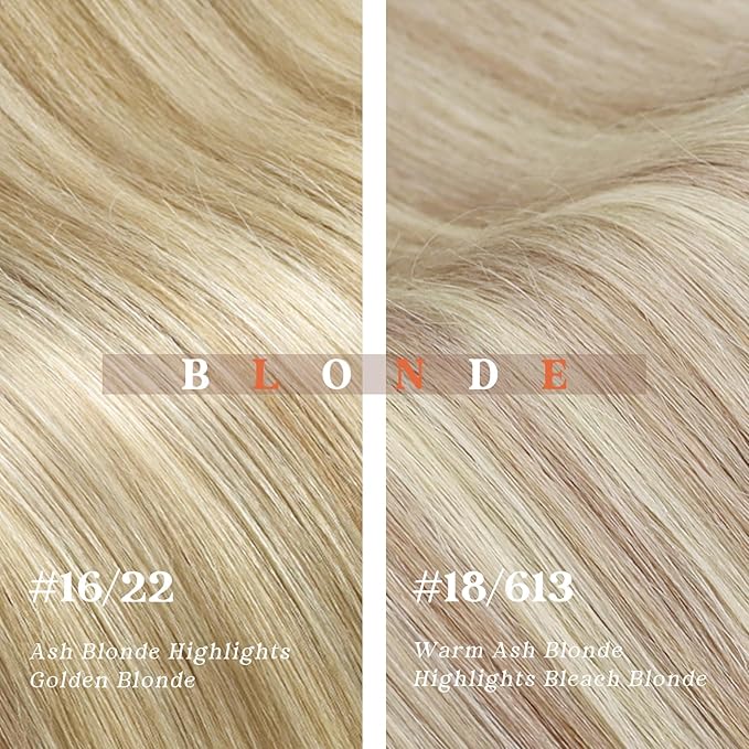 Ve Sunny Real Hair Extensions Clip in Human Hair Double Weft Remy Hair Extensions Clip in Extensions Human Hair for Women Full Head Dark Blonde Highlights Golden Blonde 7pcs 20 inch 120g