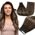Full Shine Balayage Tape in Hair Extensions Color 2 Darkest Brown Ombre 8 Ash Brown And 2 Remy Double Sided Tape in Extensions 16Inch Invisible Skin Weft Natural Straight 50Gram 20Pcs