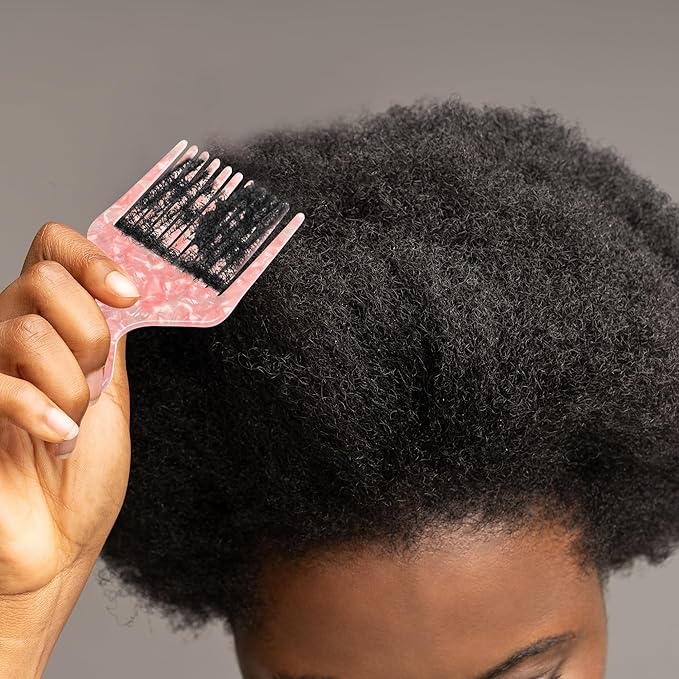 VOCOSTE Wide Tooth, Afro Hair Pick Comb, Hair Styling Tool for Men Women, Plastic, Pink, 4.8 Inch