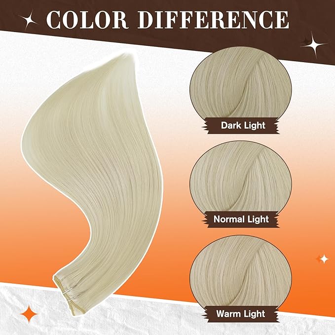 Full Shine Human Hair Extensions Clip ins Blonde Hair Extensions Real Human Hair Blonde Clip in Hair Extension Natural Straight With Lace Weft 12 Inch for Short Hair Softness 3 Pcs 60 Grams