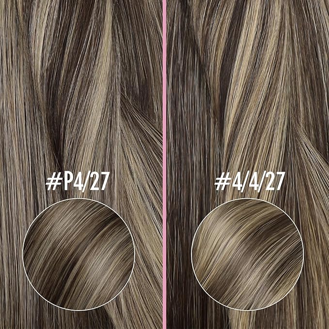YoungSee Nano Beads Hair Extensions Human Hair 24in Brown Highlight Nano Ring Hair Extensions Real Human Hair Brown Highlight Caramel Blonde Nano Extension for Long Hair Silky Straight 50s 50g