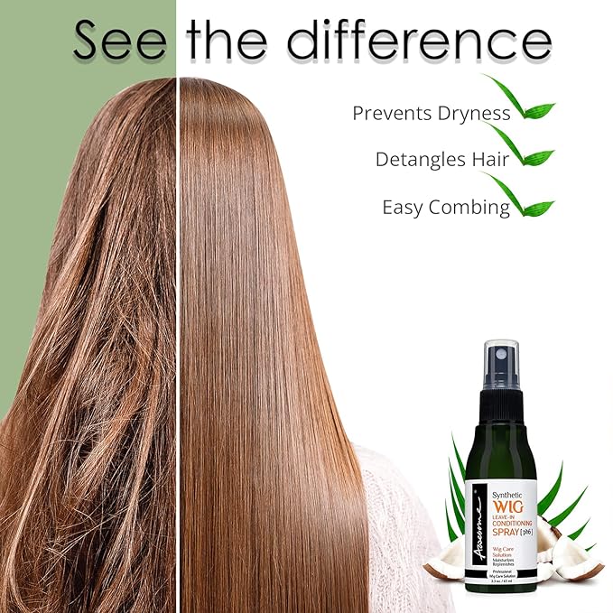 Awesome Synthetic Wig Leave in Conditioner Spray, pH6, Moisturizes & Replenishes Synthetic Wigs, Travel size 2.3 fl oz (1 set of 2)