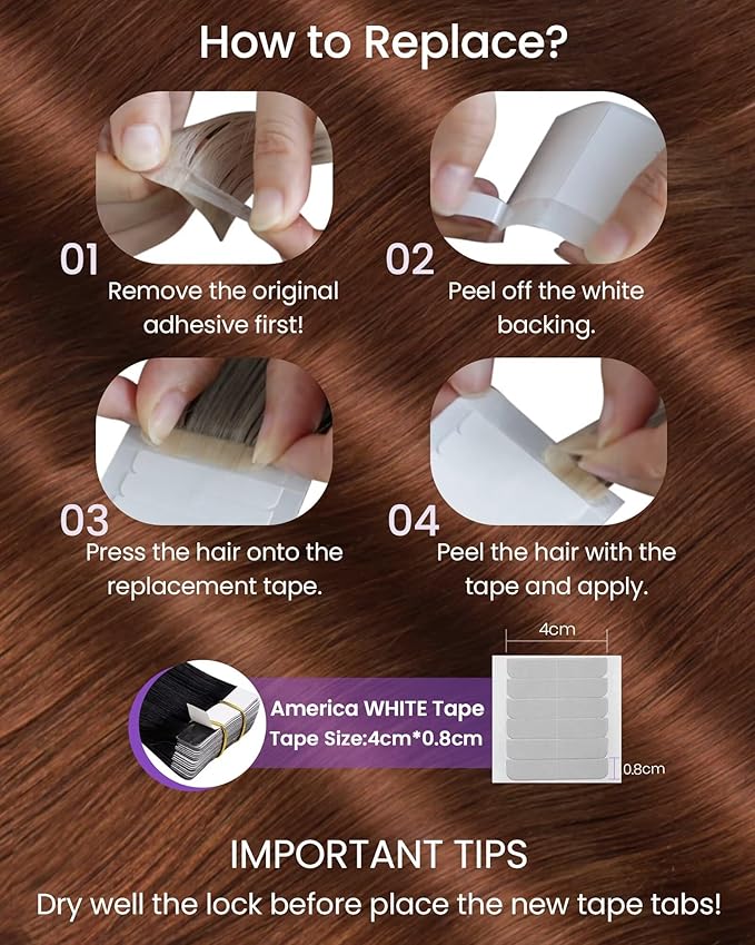 LaaVoo Tape in Extensions Human Hair Auburn Brown Tape in Hair Extensions Skin Wefts Tapes Hair Extension Real Human Hair Auburn Brown 30g 20pcs 12inch