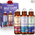 UpNature Self Care Stocking Stuffers for Women Essential Oils Roll On Set - Breathe, Beauty & Calm Oil Roller for Aromatherapy and Relaxation Stress Relief Gifts for Women