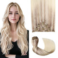 Pro2.0 Remy Clip in Extensions Real Human Hair #18/22/60 Balayage Ash Blonde to Golden Blonde and Platinum Blonde Clip in Hair Extensions Real Human Hair 18inch 120g 7pcs（#18/22/60-18inch）