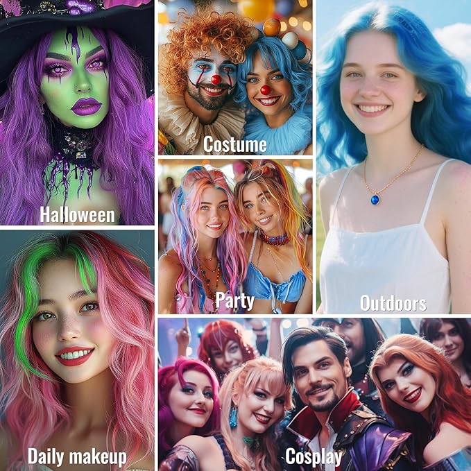 Temporary Blue Hair Color Spray – 1-Day Washable Hair Color for Women Kids Men, Bold Hair Spray for Halloween, Cosplay, Costumes, Parties, Festivals, Crazy Hair Day, DIY Hair Looks