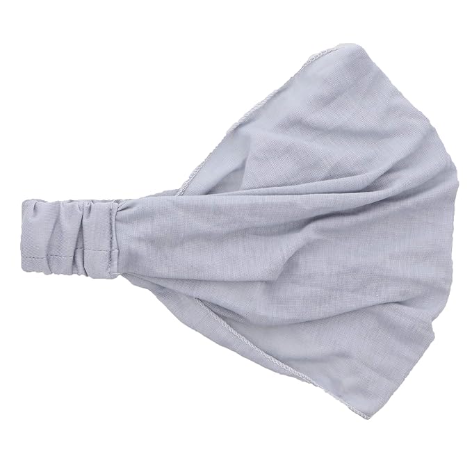 Motique Accessories Set of 3 Wide Cotton Head Band Solid Boho Yoga Style Soft Hairbands Tan Light Grey Dark Grey