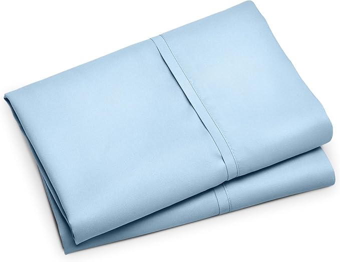 Bare Home Microfiber Pillow Cases - King Size Set of 2 - Cooling Pillowcases - Double Brushed - Light Blue Pillowcases 2 Pack - Easy Care (King Pillowcase Set of 2, Light Blue)