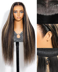 Arabella 13x6 Balayage Wig Human Hair Glueless Wigs Human Hair Pre Plucked Pre Cut 13x6 Ear to Ear Full HD Lace Front Wigs 210% Density 1B/27 Straight Wig Drawstring Wig Human Hair 24 Inch