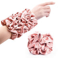 CEELGON Satin Silk Bridesmaid Scrunchies for Hair Big Scrunchies Satin Hair Ties Hair Scrunchie 10 Pack (Rose Gold)